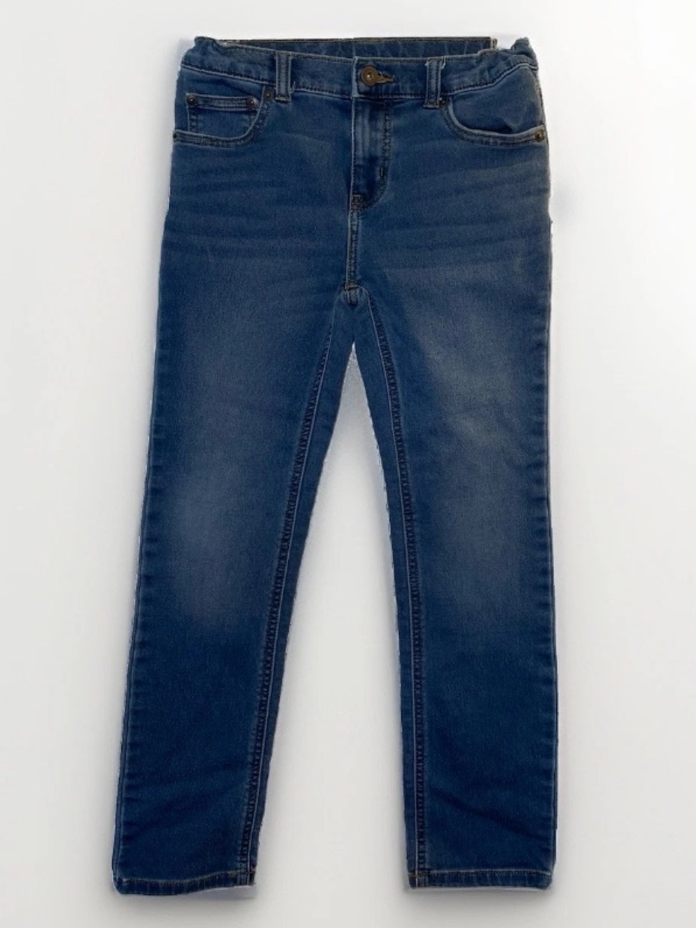 Boys Size 10 Denim Jeans Straight Leg Blue Medium Wash Adjustable Waist Nice